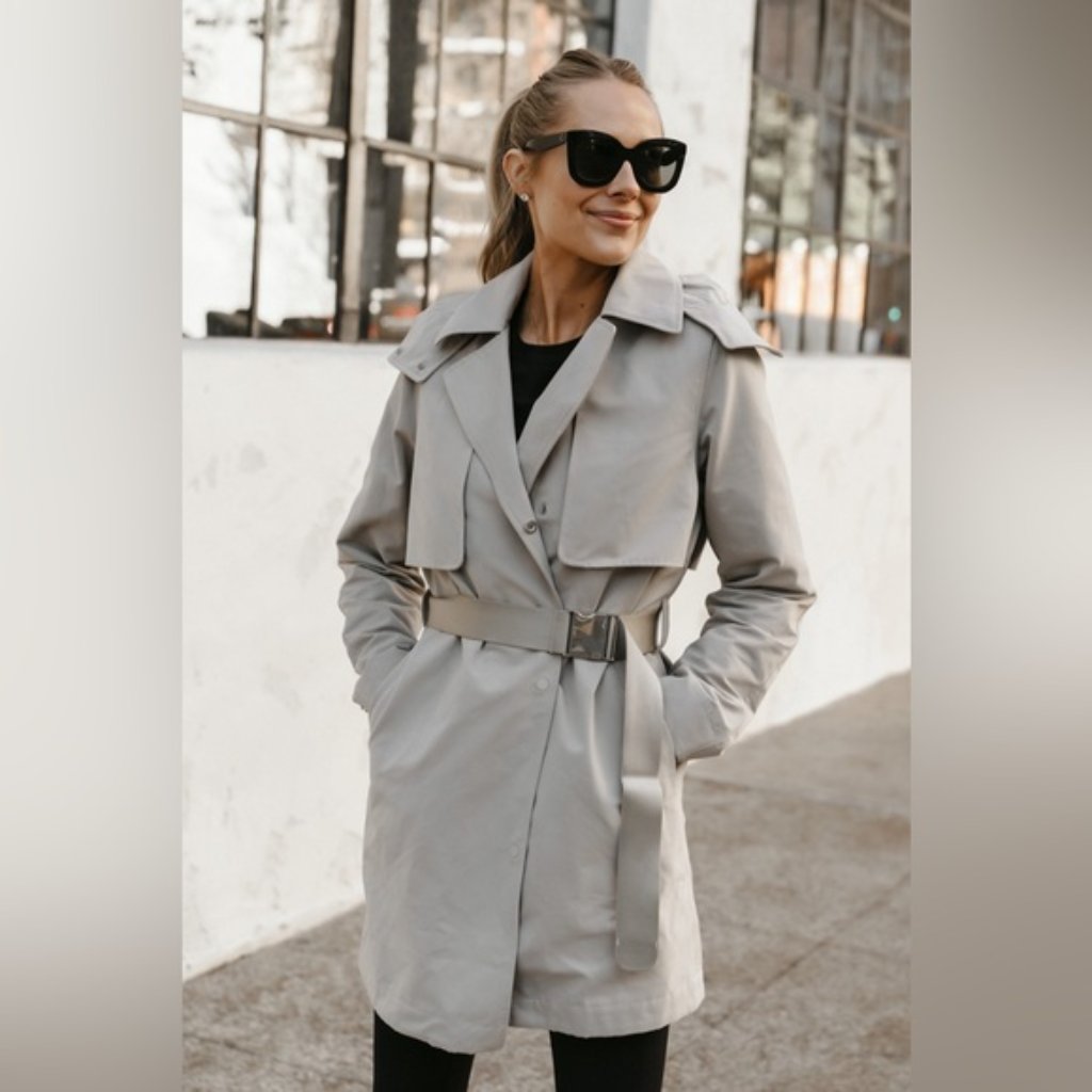 Lululemon Women's Tan Always There Hooded Short Over Trench Coat Size 8